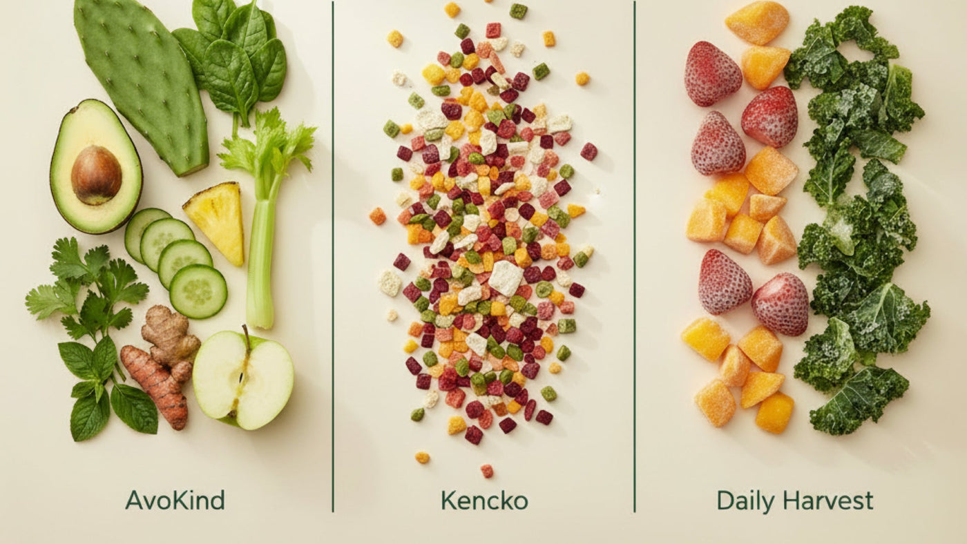 AvoKind vs. Kencko vs. Daily Harvest: A No-Spin Ingredient and Sugar Comparison